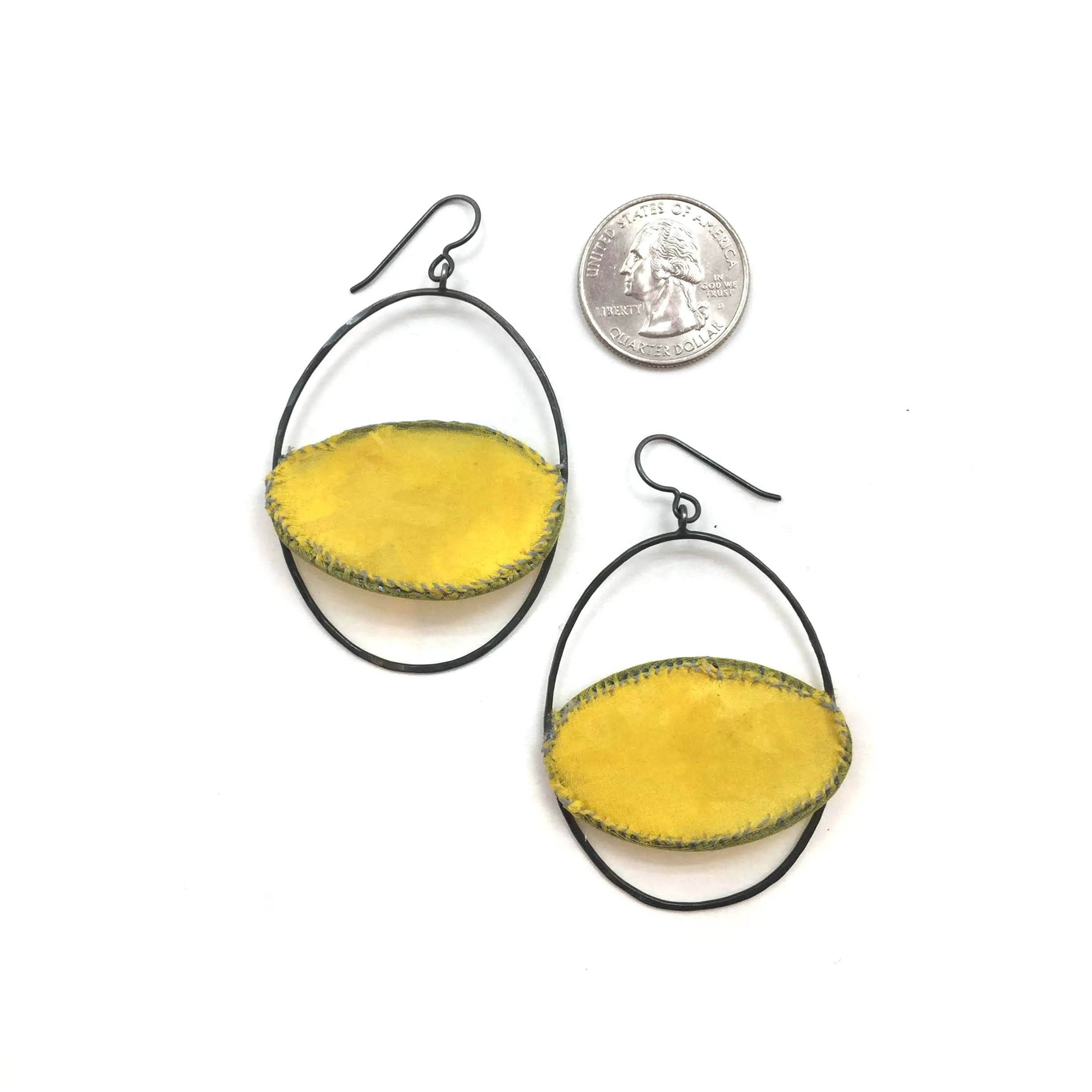 Yellow Axis Fiber Earrings