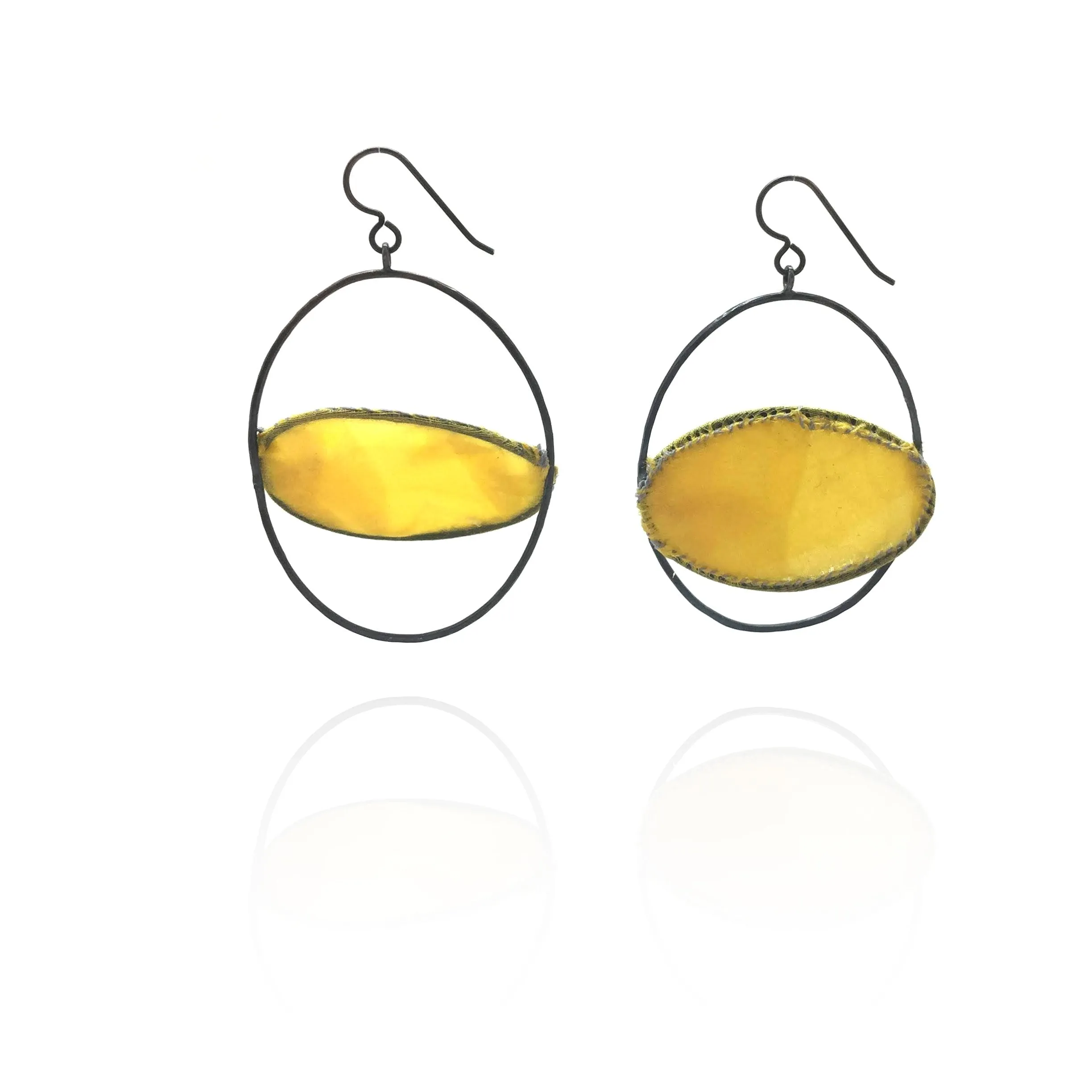 Yellow Axis Fiber Earrings