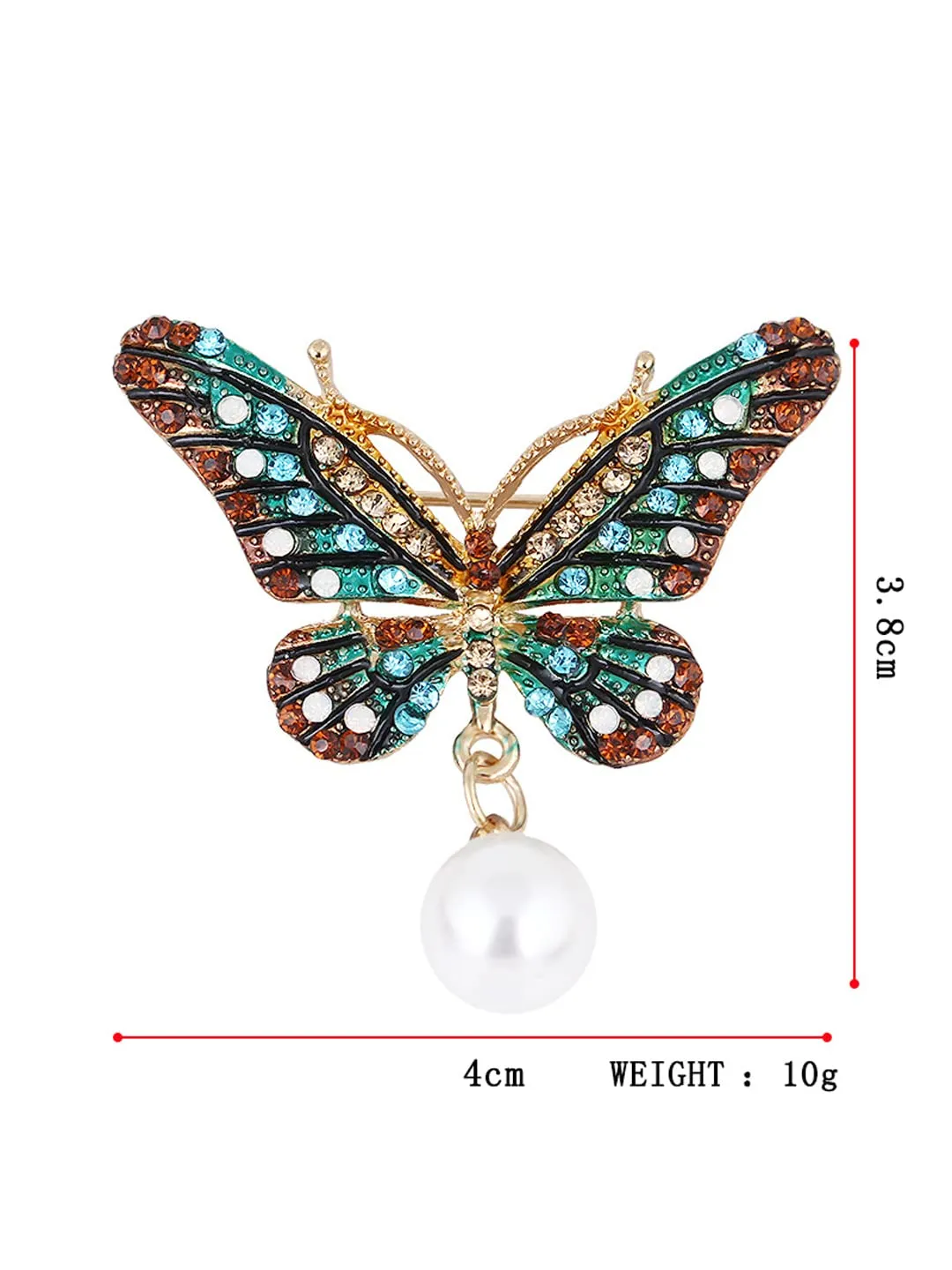 Yellow Chimes Brooch for Women Butterfly Shaped Brooch Fashionable Brooch for Girls and Women (Multicolor)