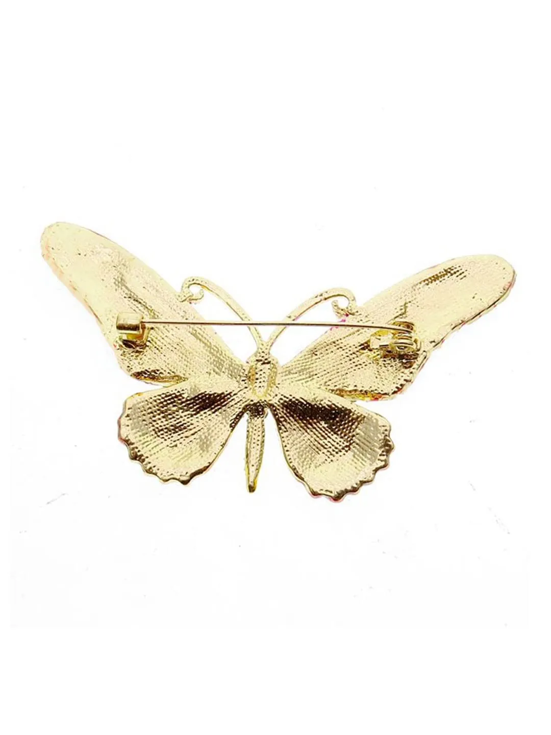 Yellow Chimes Brooch for Women Butterfly Shaped Brooch Fashionable Brooch for Girls and Women (Pink)