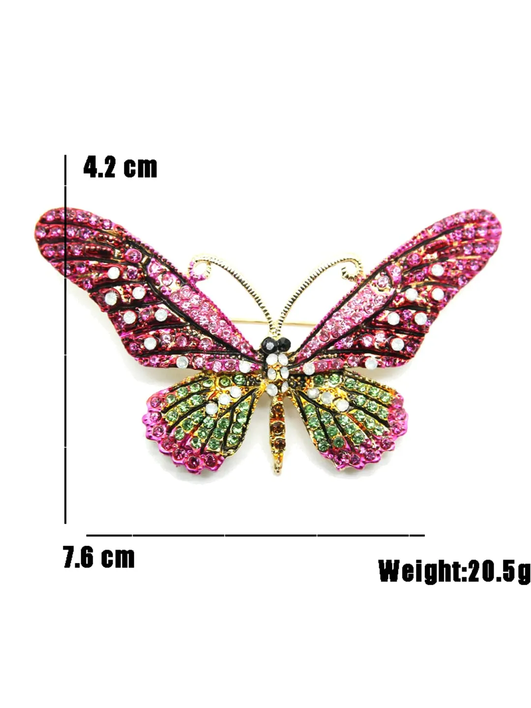 Yellow Chimes Brooch for Women Butterfly Shaped Brooch Fashionable Brooch for Girls and Women (Pink)