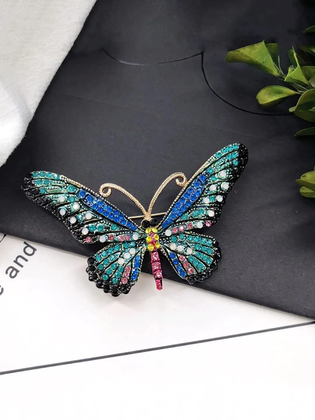 Yellow Chimes Brooch for Women Butterfly Shaped Brooch for Girls and Women