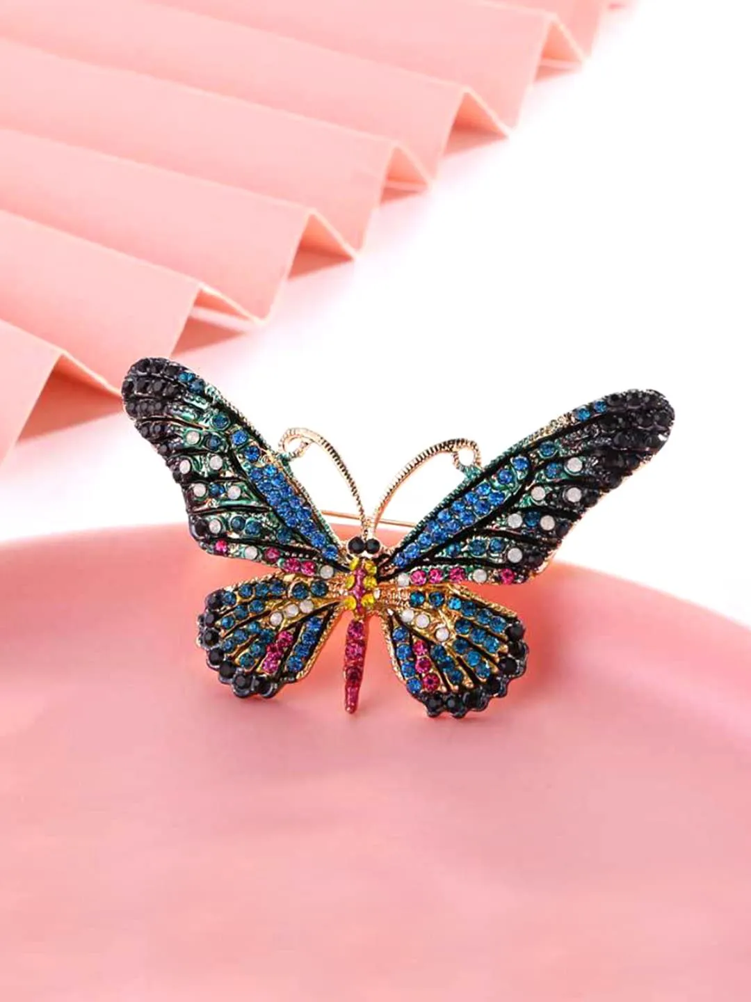 Yellow Chimes Brooch for Women Butterfly Shaped Brooch for Girls and Women