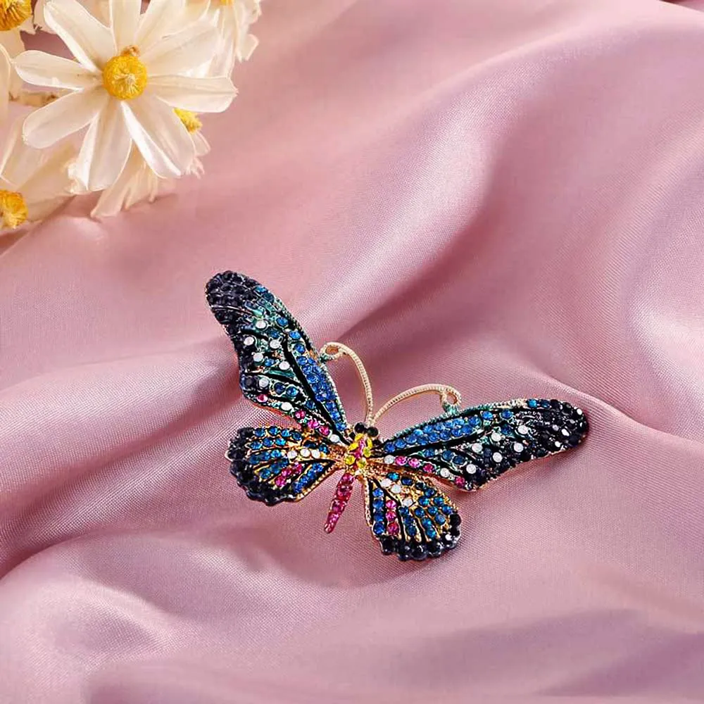 Yellow Chimes Brooch for Women Butterfly Shaped Brooch for Girls and Women