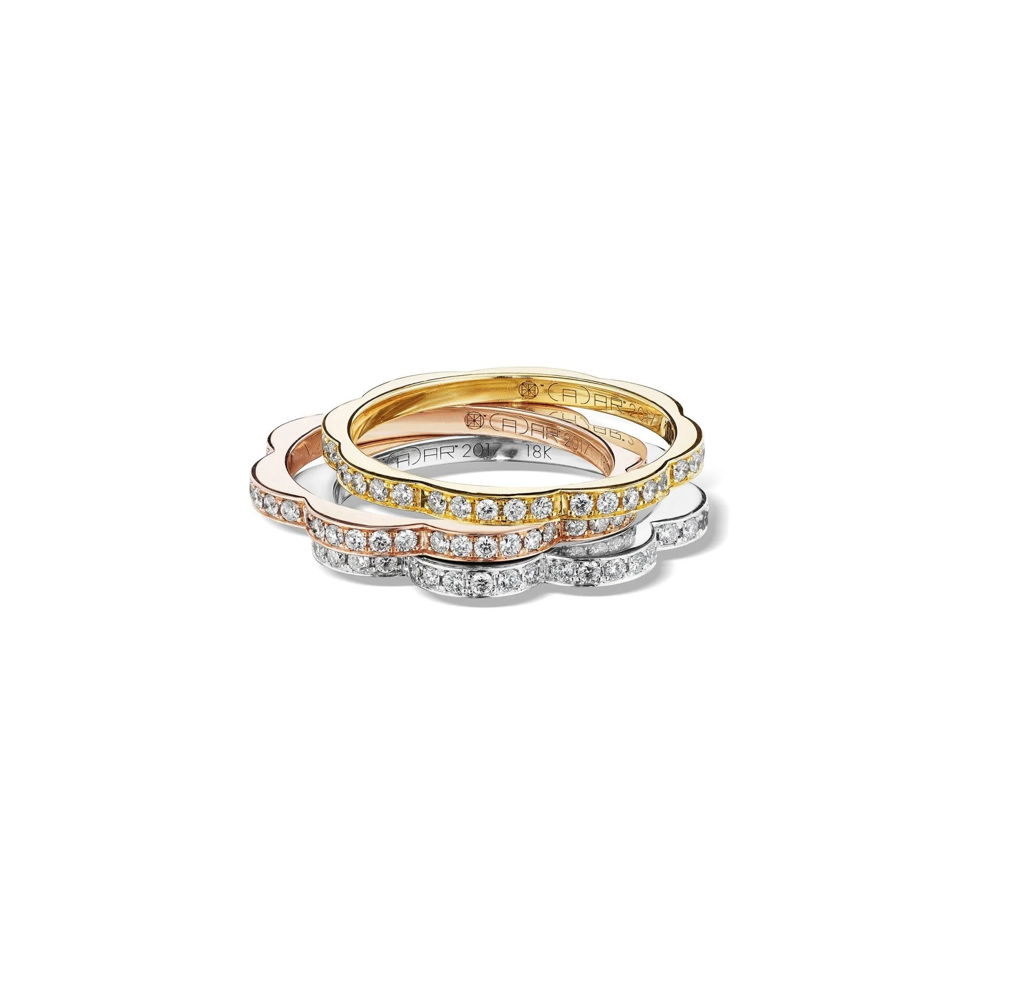 Yellow Gold Triplet Thin Stacking Ring